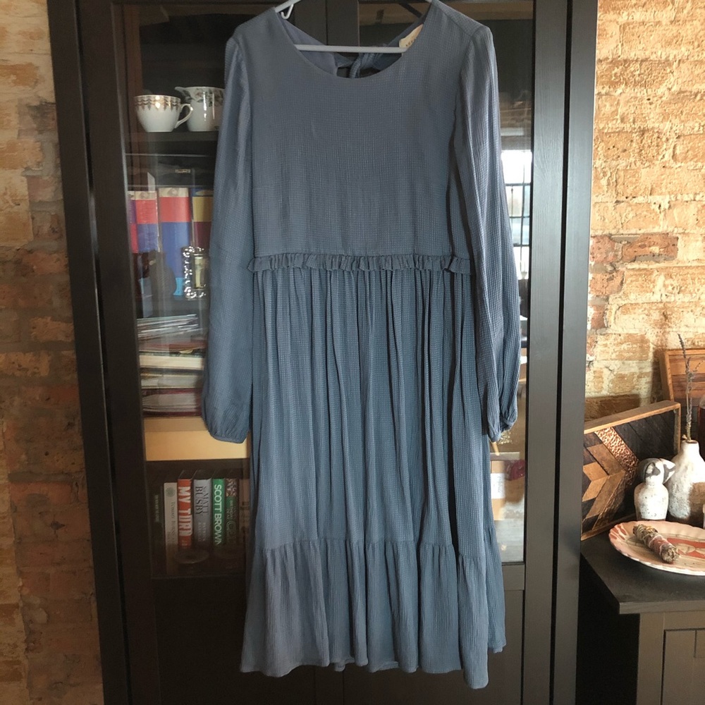 Sezane Blue Midi Dress - Picture 2 of 5